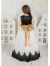Black And Ivory Satin Tulle Flower Girl Dress Black And Ivory Satin Tulle Flower Girl Dress